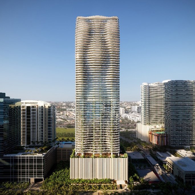1428 Brickell luxury tower under construction financing in Miami's Brickell district